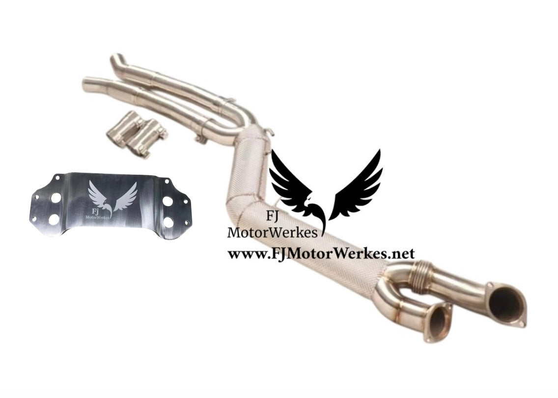 Bmw M3 M4 4” Single Midpipe Stainless Steel High Flow Inc Exhaust Brace G80 G81 G82 G83