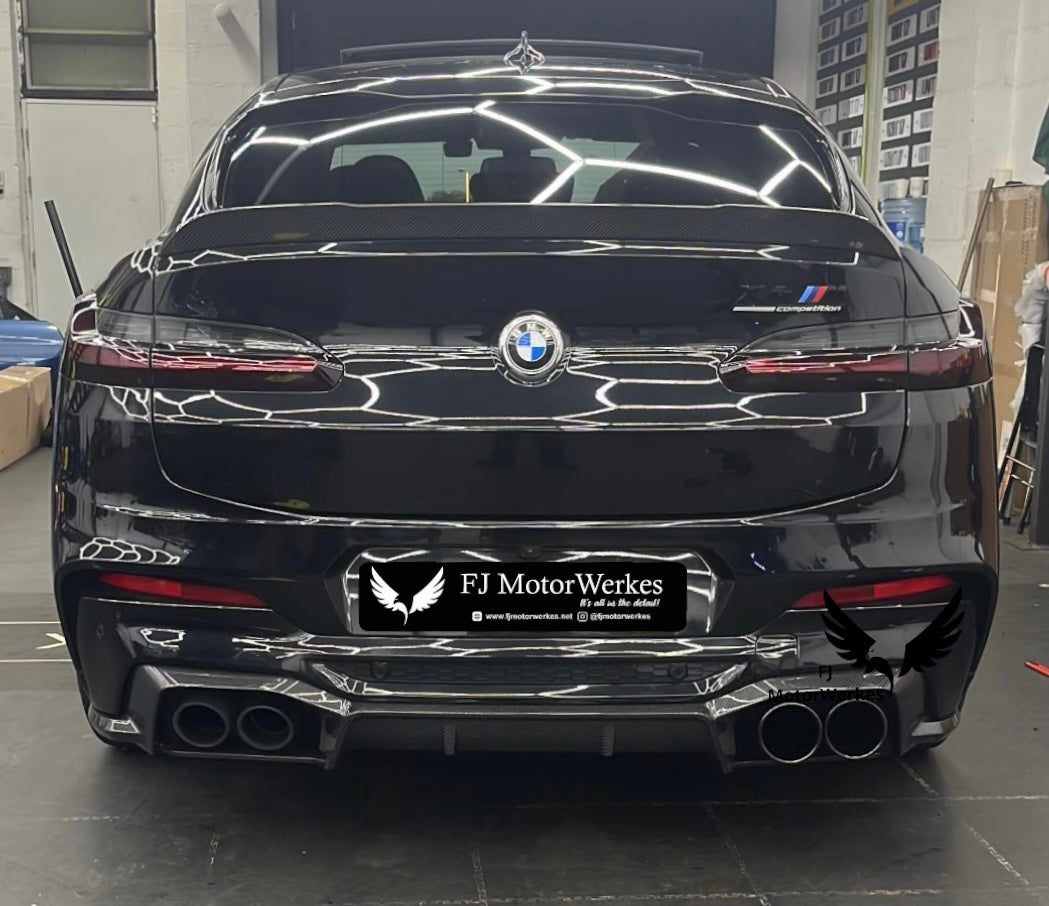 Bmw X3M X4M BLACK CHROME 4.5” Exhaust Tips Direct Fit X3mc X4mc F98 F97 - V2