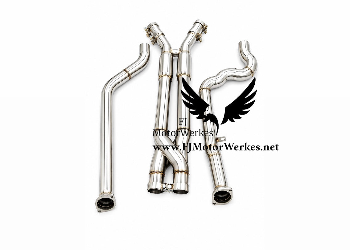  Z3M ブルーウェーブ　中間パイプ FJ MotorWerkes BMW X3M X4M 2019+ - Equal Length Z Pipe Crossover